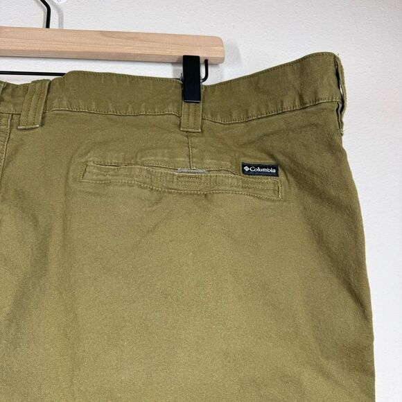 Columbia Men's Green Beige Flex ROC Canvas Cargo Utility Stretch Pants 48x32 - Picture 7 of 15